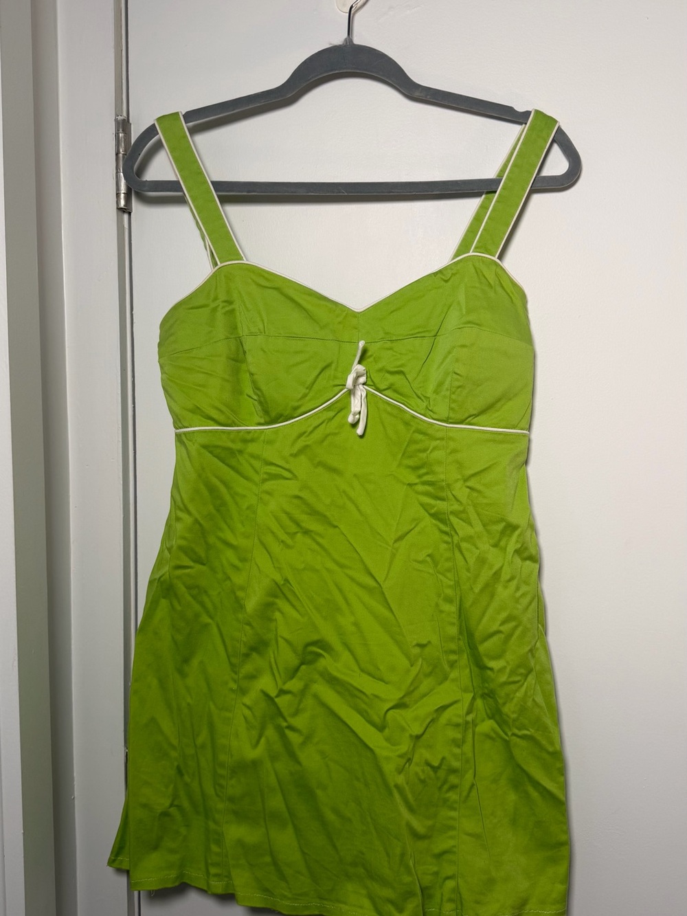 madison leigh Lime Green Dress with White Piping